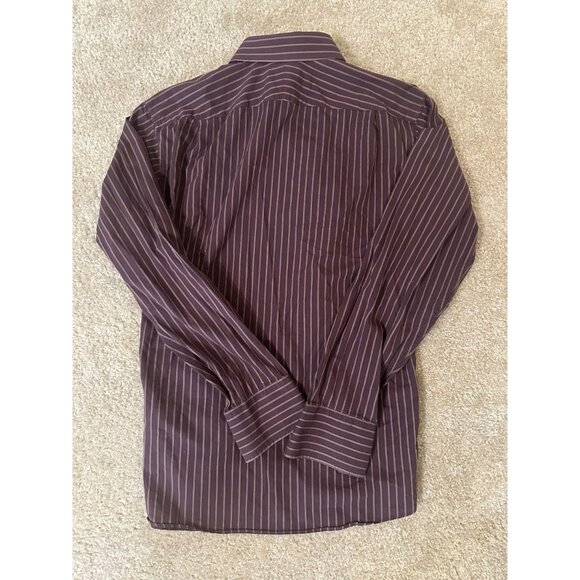 Ben Sherman Mens Brown Stripe Button Down Dress Shirt Size 15 1/2 - 34/35 Size M - Picture 5 of 5